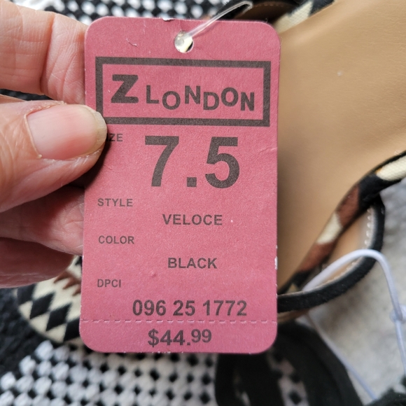 Z London Tribal Design tie-up Wrap Sandals, Chunky Heels sz 7.5 - Picture 4 of 8